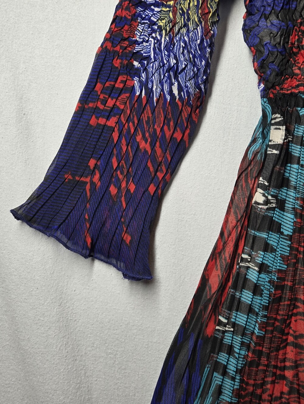 Alberto Makali Crinkle Pleated Tunic Top Women's Medium Abstract Print - Picture 9 of 12
